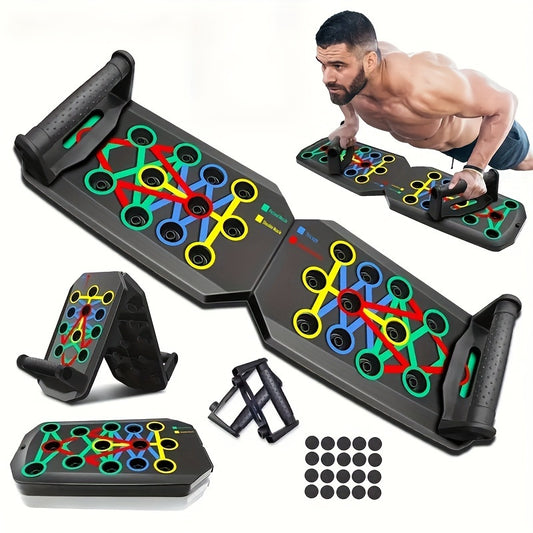 Versatile Folding Push-Up Board - Stainless Steel, Ideal For Home & Gym Workouts, Strengthens Chest Muscles & Enhances Fitness